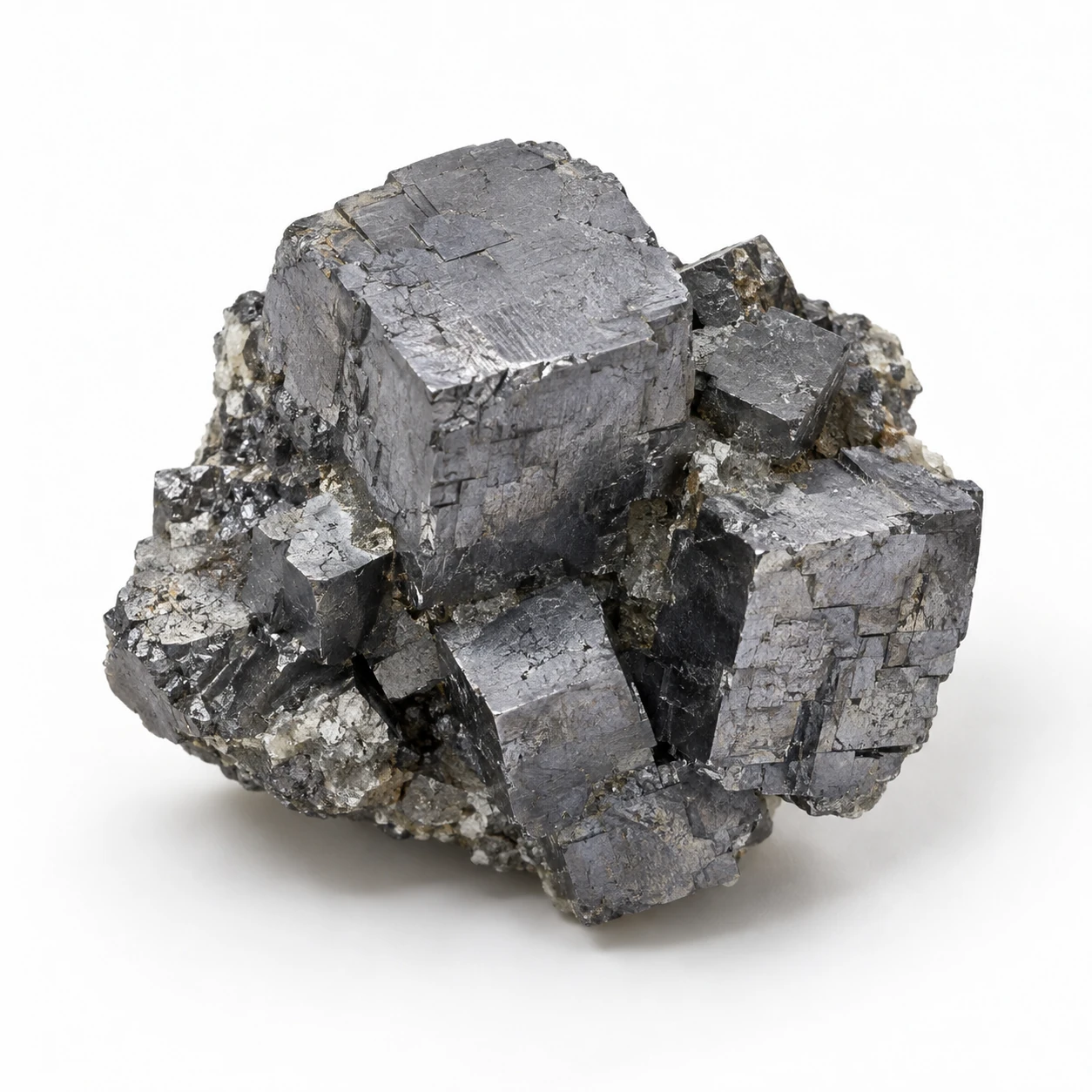 Natuurlijk Galeniet mineraal met loodgrijze metallische glans en kubische structuur