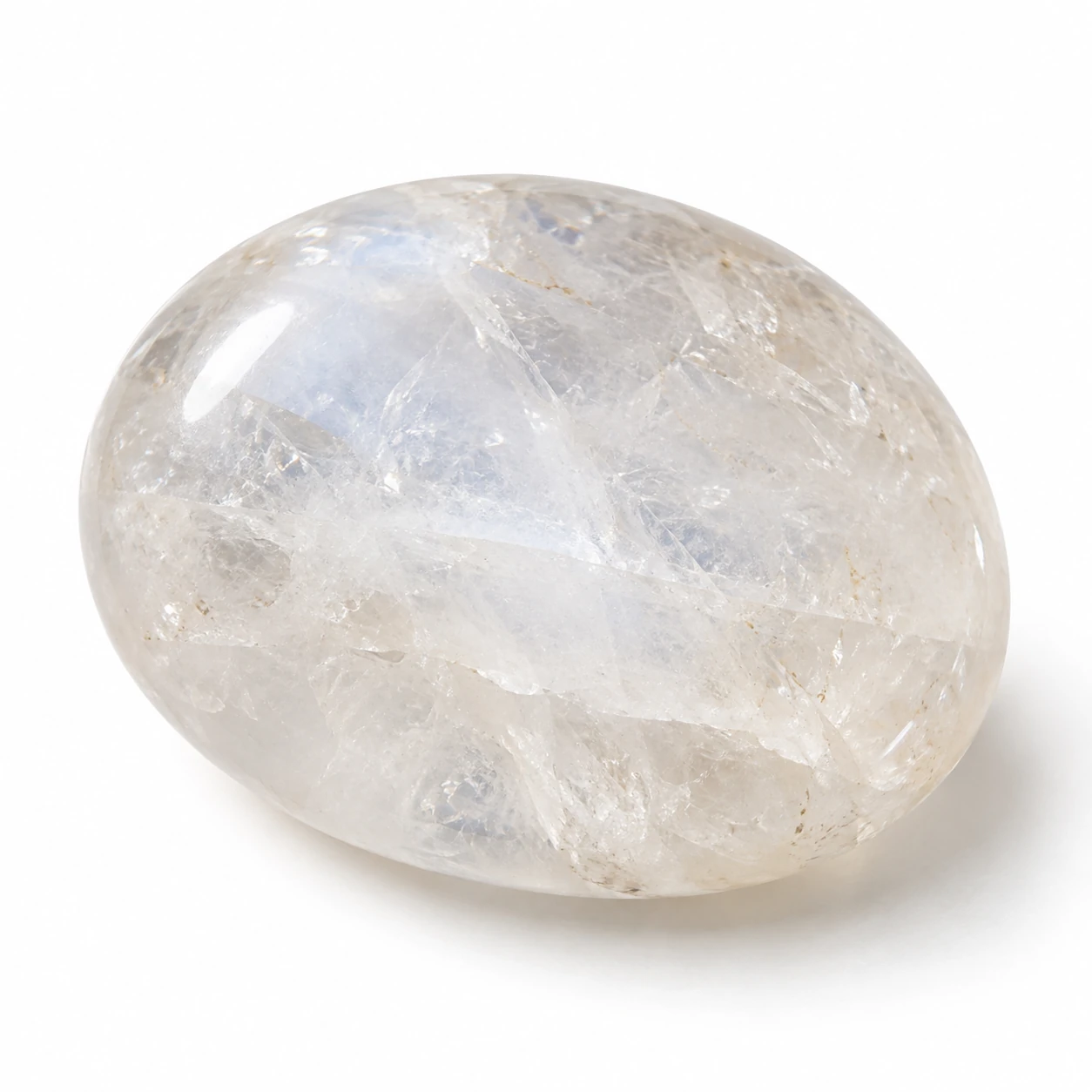 Gepolijste Girasol Quartz knuffelsteen met melkachtige doorschijnende en opalescente gloed