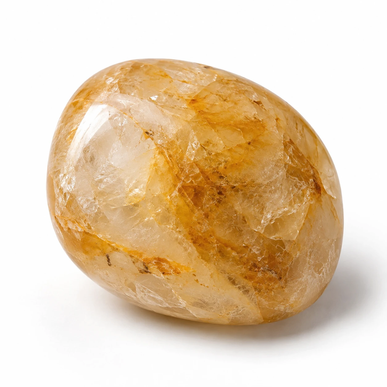 Natuurlijk Golden Healer kwarts met warme goudgele ijzerkleuring