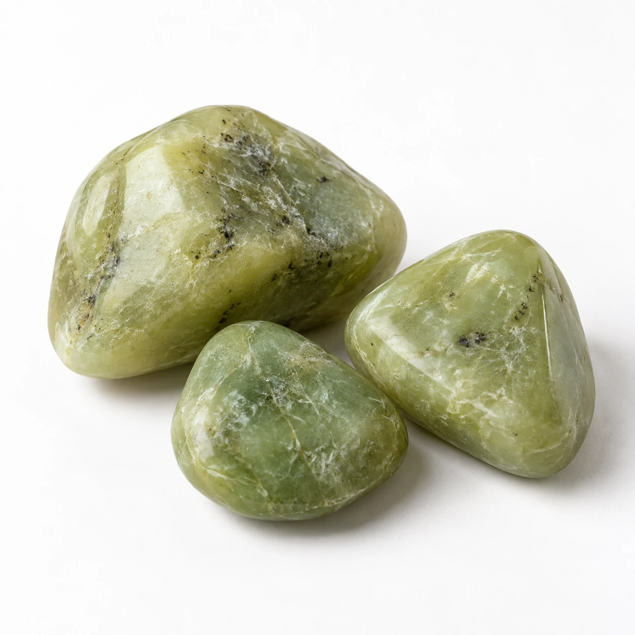 Verschillende exemplaren van New Jade op een witte achtergrond