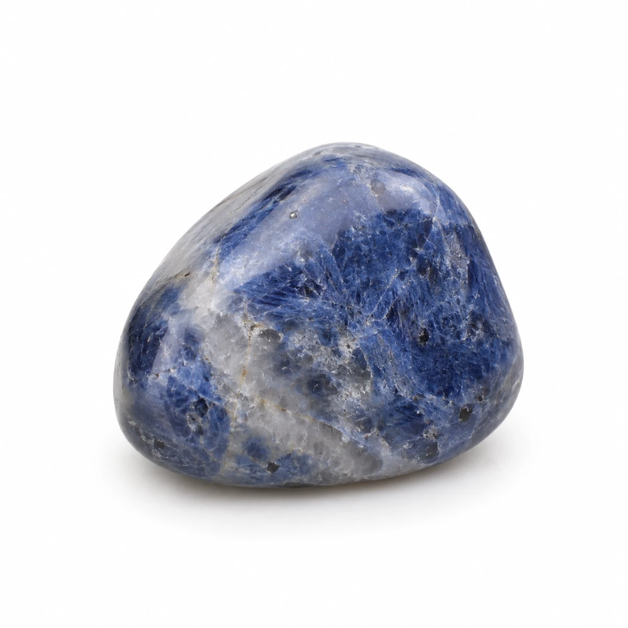 Blauwe dumortieriet knuffelsteen of dumortieriet in kwarts