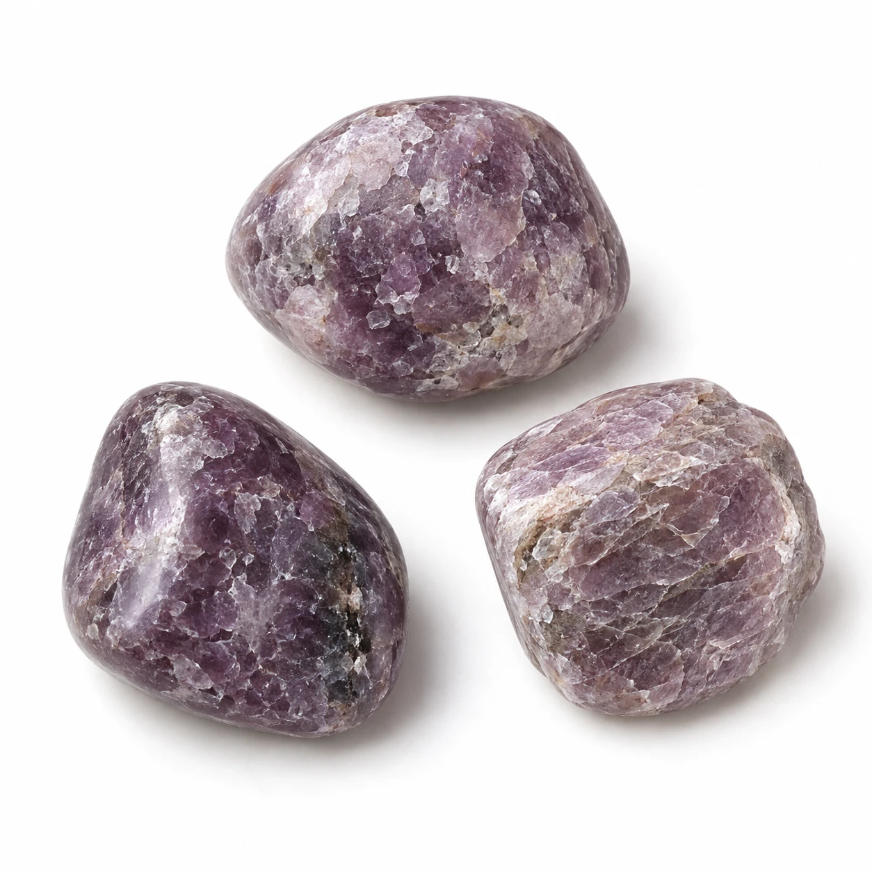 Roze-paarse lepidoliet knuffelsteen of ruwe mica