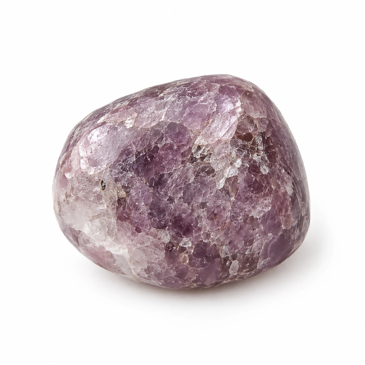 Roze-paarse lepidoliet knuffelsteen of ruwe mica