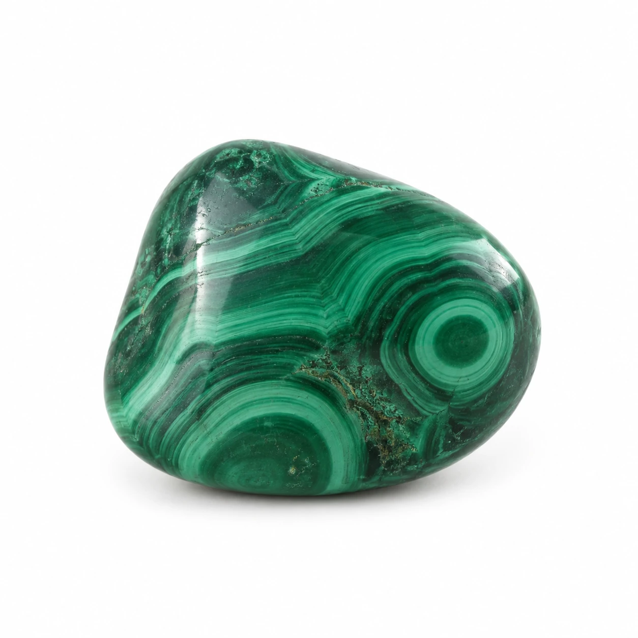 Groen gebande malachiet knuffelsteen of plak