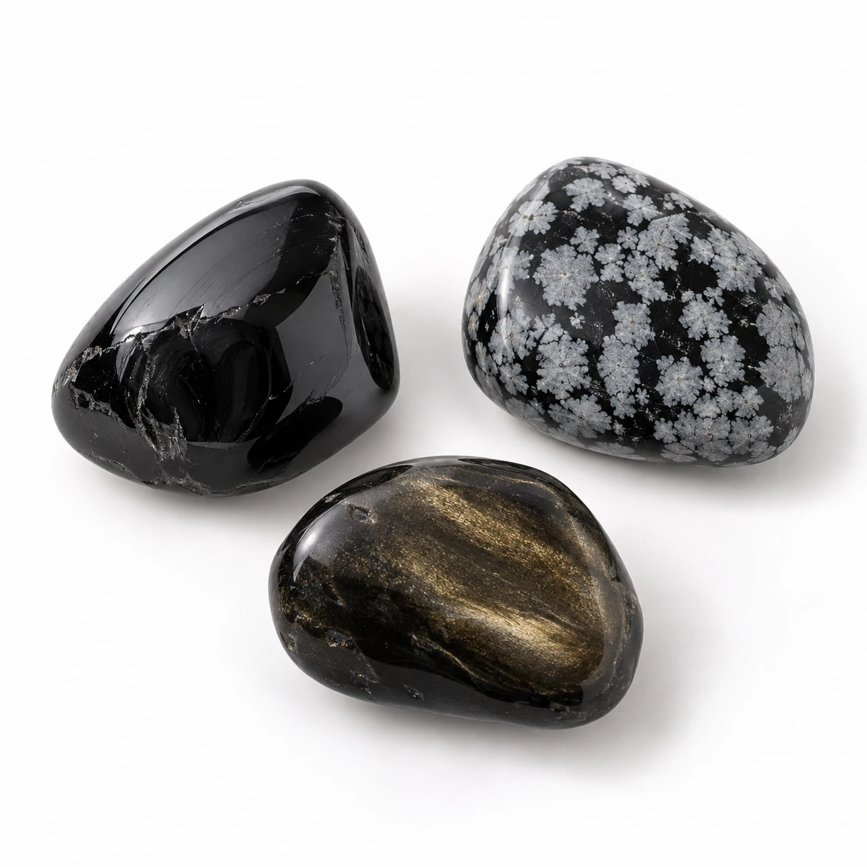 Overzicht van meerdere obsidiaanvarianten