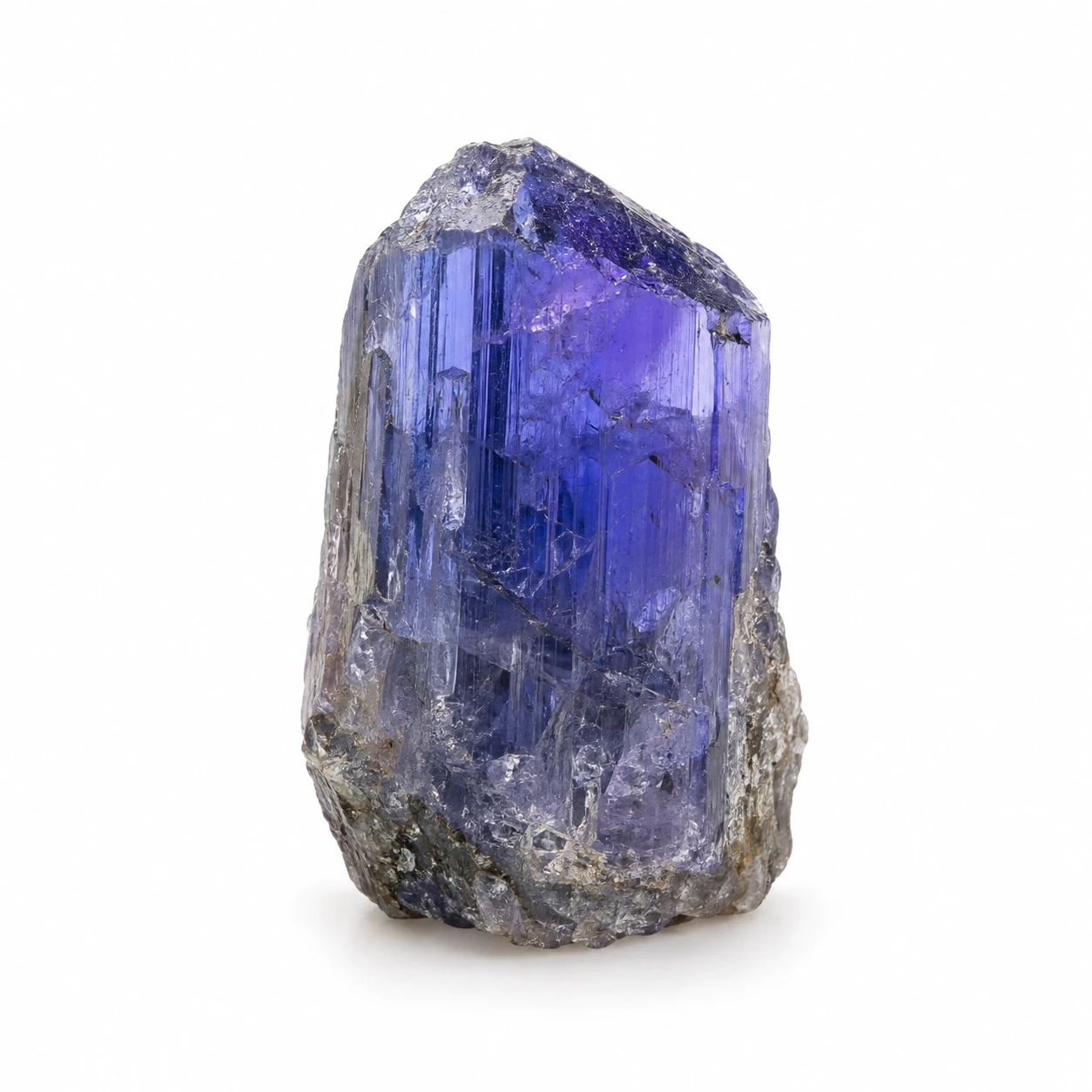 Blauw-violette tanzaniet, ruw of geslepen